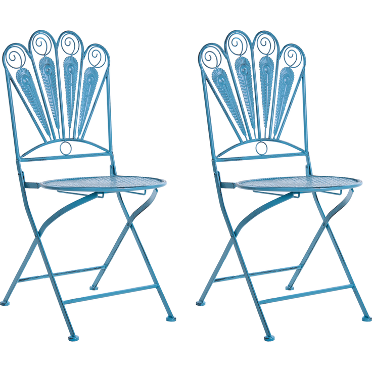Beliani 'PAVIA' Bistro-Set, Metall Blau – Bild 4