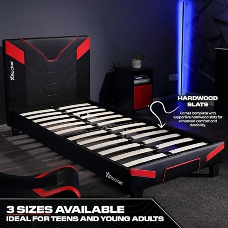 X Rocker Cerberus MKII Gaming-Bett für Kinder & Jugendliche - carbon/rot – Bild 6