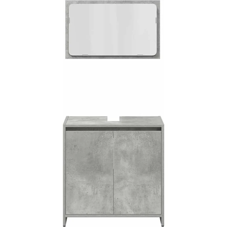 vidaXL 4-tlg. Badmöbel-Set Betongrau Holzwerkstoff 3324849 – Bild 8