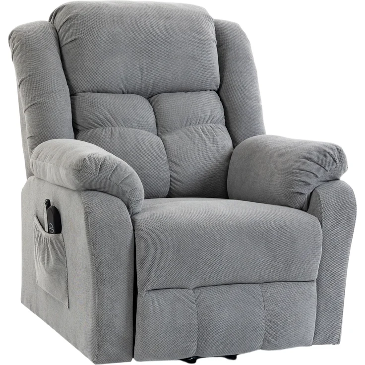 MELAYR, Aufstehsessel mit Massagefunktion und Lendenheizung, 102 x 92 x 104 cm, Hellgrau – Bild 2