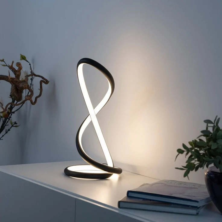 Paul Neuhaus LED Tischleuchte TWIST, LED fest integriert, Warmweiß, Schnurdimmer – Bild 2
