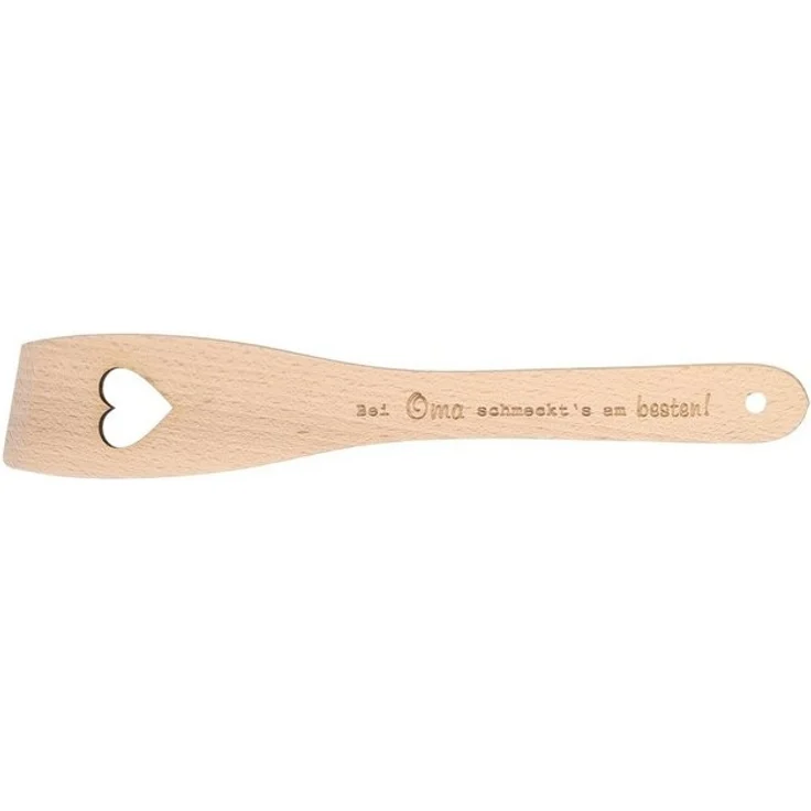 Spruchreif® Pfannenwender Pfannenwender aus Holz mit Herz und Gravur · Geschenk für Mama und Oma – Bild 2