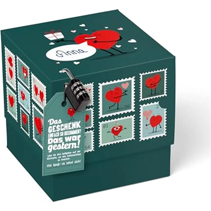 SURPRISA Geschenkbox Geschenkbox mit Samt und Glanz, Rätselbox für Geschenke und Gutscheine, zum Valentinstag, Jahrestag, Hochzeitstag – Bild 1