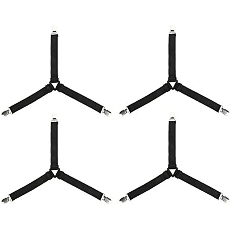 BAYLI Spannbettlaken Verstellbare Bettlakenspanner [4er Set], Betttuchspanner mit Metallcl – Bild 2