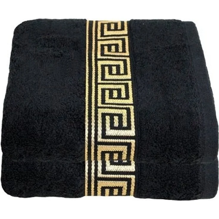 Julie Julsen Duschtücher 2-Duschtücher-SCHWARZ-GOLD-Duschtuch 70 x 140 cm, Baumwolle (2-St) – Bild 2