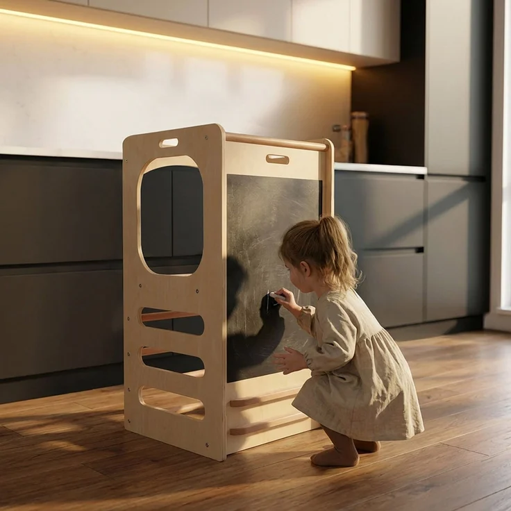 HOME DELUXE Lernturm 3in1 NILO - Lernturm, Rutsche, Kreidetafel – Bild 2