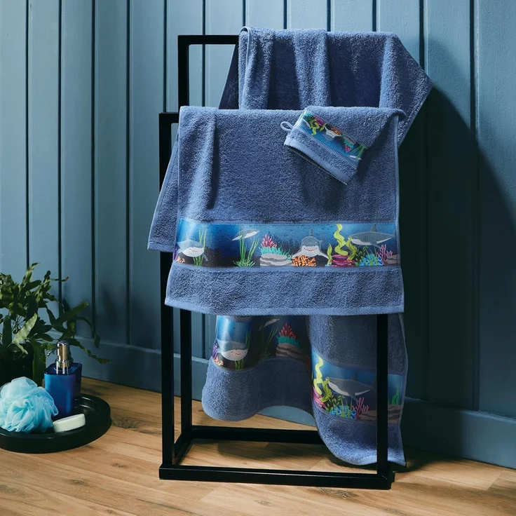 Erwin Müller Handtücher Frottier-Set 3-teilig "Hai", (3-St), Walk-Frottier Uni – Bild 4