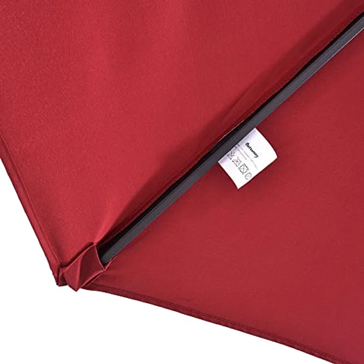 Outsunny Doppel-Sonnenschirm, Weinrot, Metall, 270x460 cm, stabiler Sonnen- & Sichtschutz mit Handkurbel – Bild 9