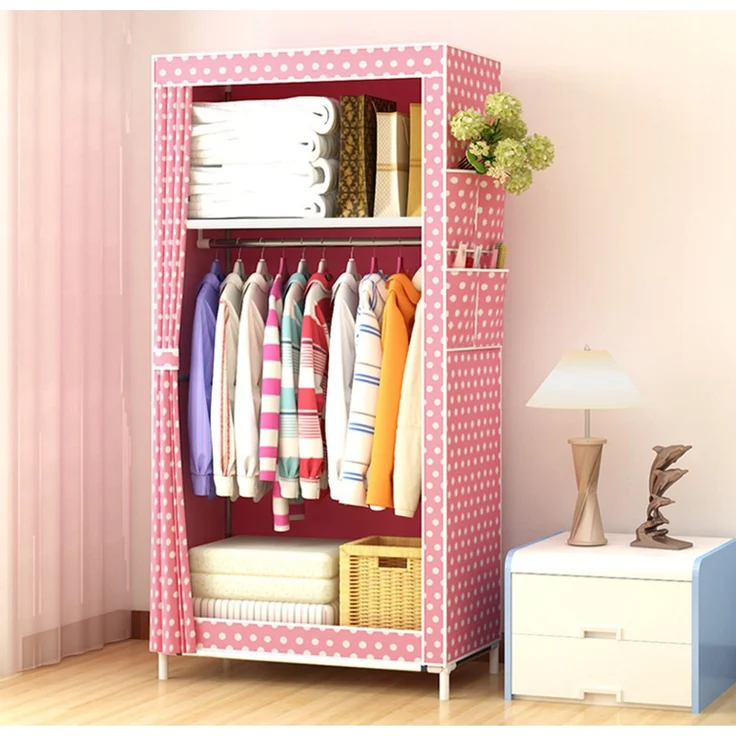 Jumpeak Stoffschrank stoff kleiderschrank,mit Überzug aus Vliesstoff,Kleiderstange Länge70*Breite45*Höhe160cm,Mehrere Farben,Oberer und unterer Stauraum – Bild 2