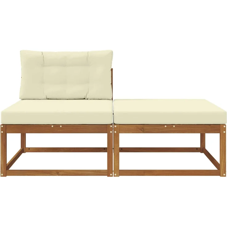 vidaXL Sectional Sofa Einheiten mit Kissen 2 Stück Natur 900547 – Bild 3