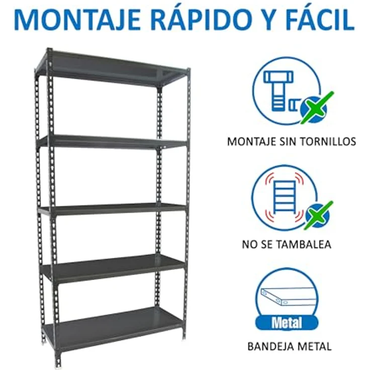 Simonrack Schwerlastregal, Lagerregal, 200 x 100 x 30 cm, Metallregal, Kellerregal, Biegestelle 180 kg, 5 Fachböden, Antracite - Simonclick – Bild 6