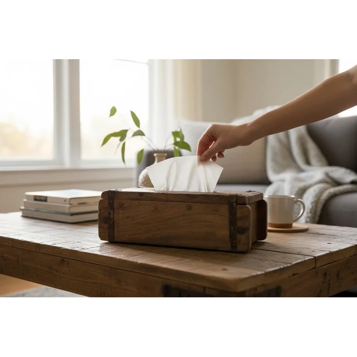 LS-LebenStil Aufbewahrungsbox Tissue-Box Holz 31cm Braun Ziegelform Kosmetiktuch-Spender Taschentuch (iB Laursen - Tücherbox Kosmetiktücher-Box Taschentuch-Spender Box Spender, 1 St, ideal auch für Kleenex Feuchttücher feuchtes Toilettenpapier) – Bild 7