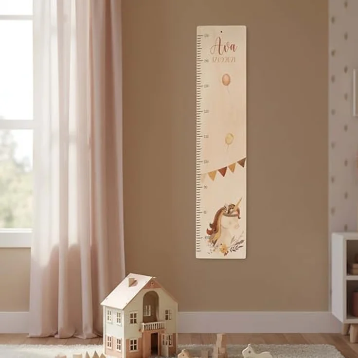 KIDSMOOD - Messlatte für Kinderzimmer Personalisiert, 70-140 cm - Messlatte Kinder Holz personalisiert Mit Namen für Baby- & Kleinkinderzimmer - Individuelles Geschenk für Kinder und Babys zum Geburt – Bild 7