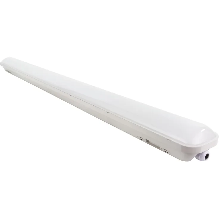 REV OMEGA Werkstattlampe, LED Feuchtraumleuchte, Aussenleuchte, 48W, 4200lm, IP65, 148 cm, 20. 000h, grau