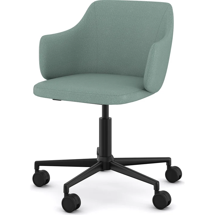 ASSMANN Schalenstuhl Consento Triest gepolstert mit Rollen Grün 56x58x79cm Metall Textil – Bild 5