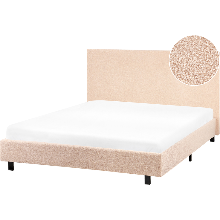 Bett mit Lattenrost Bouclé ALBI 120x200 cm Beige