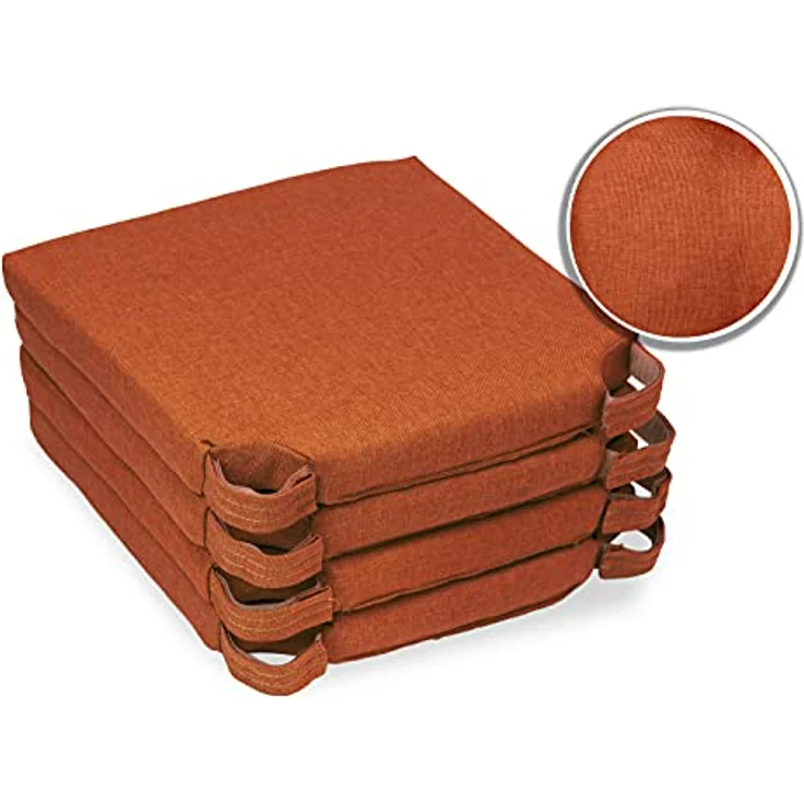 sunnypillow Stuhlkissen 4er Set Kissen Maße: 42 (vorne), 35 (hinten) x 40 x 5 cm – Bild 7