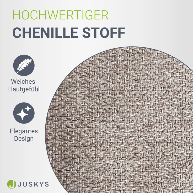 Juskys Boxspringbett Detroit 180x200 cm - Hochwertiger Chenille Stoff, inklusive Topper, komfortable Einstiegshöhe - Beige – Bild 5