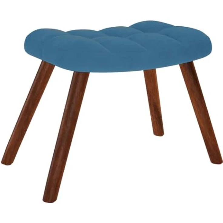 vidaXL Schaukelstuhl mit Hocker Blauer Samt 4016853 – Bild 6