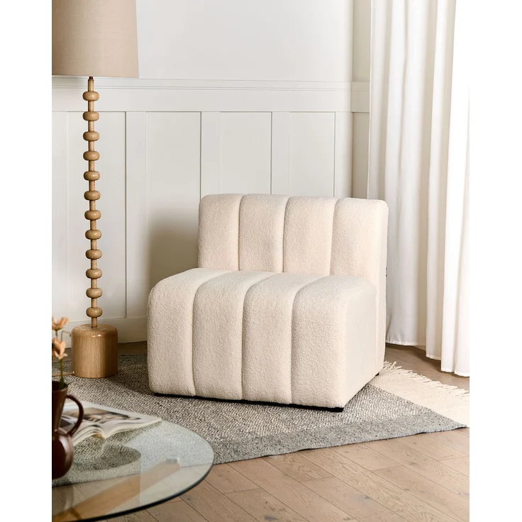 Sessel Bouclé hellbeige KAGE – Bild 3