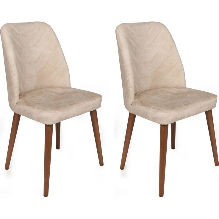 Skye Decor 'Dallas-550 V4' Stuhlset (4-teilig), Beige / Walnuss, 50 x 90 x 49 cm – Bild 5