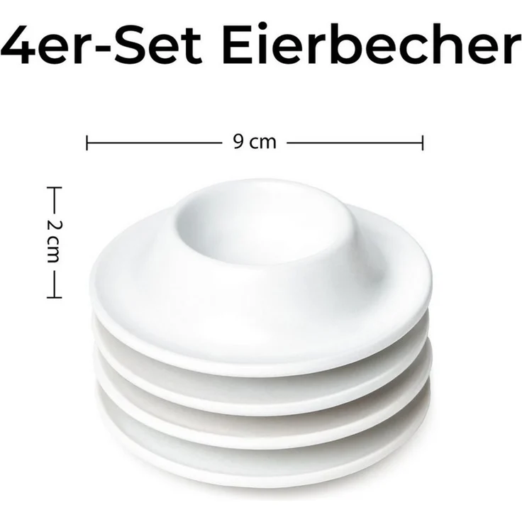 MiaMio Eierbecher MIAMIO Eierbecher 4er Set Weiß – Bild 2