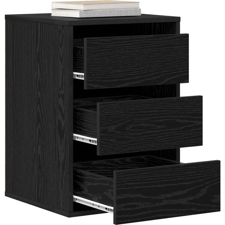 vidaXL Schubladenschrank Schwarz Eichen-Optik 41 x 40 x 58 cm 8003739 – Bild 3