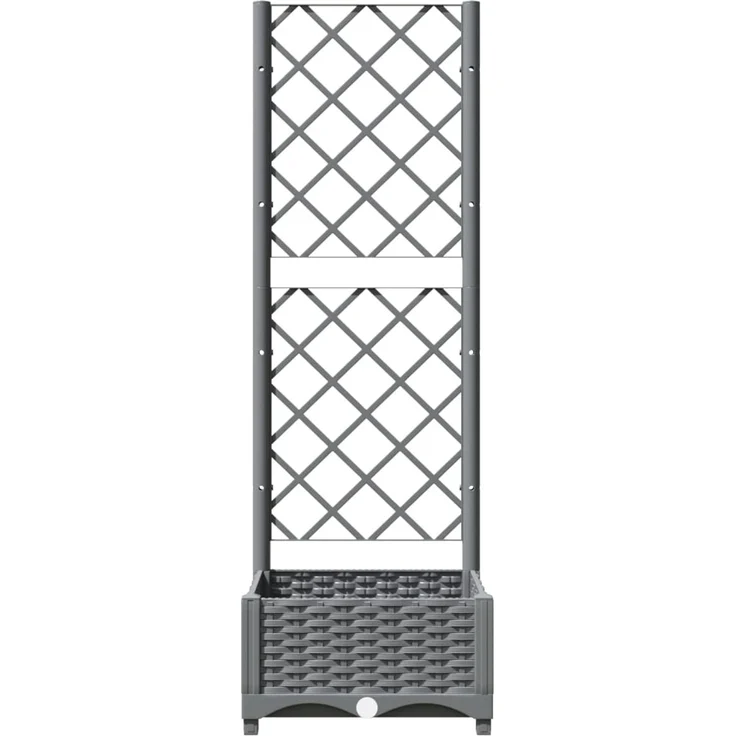 vidaXL Pflanzkübel mit Rankgitter Hellgrau 40x40x121,5 cm PP 153269 – Bild 4
