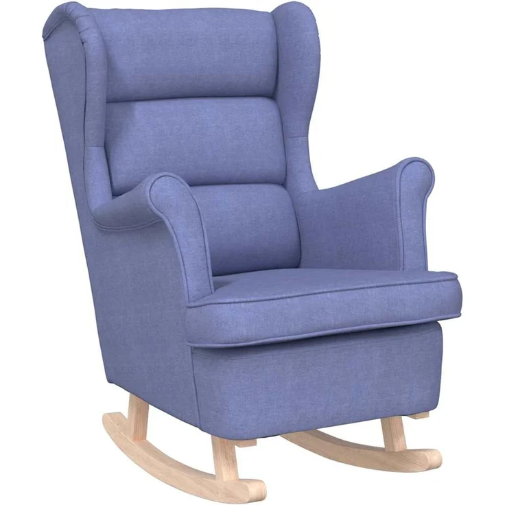 Schaukelsessel, Schaukelstuhl Jeansblau 74x90x102 cm Stoff – Bild 2