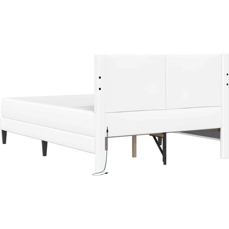 vidaXL Bettrahmen mit LED-Lichtleisten mit Kopfteil 2 pcs Kunstleder 3414993 – Bild 10
