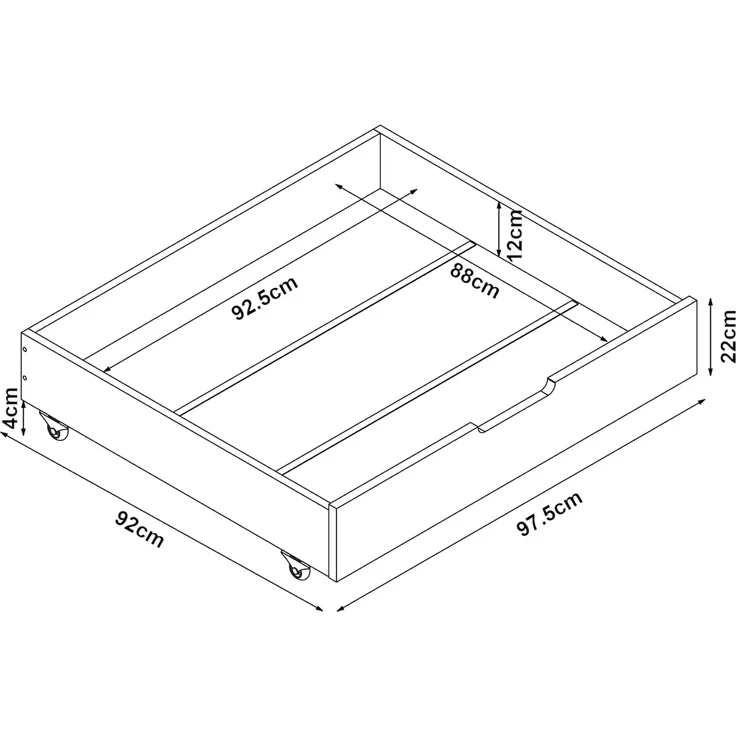Bettkasten 2er Set Ydre 97,5x92x22 cm Weiß [en. casa] – Bild 2