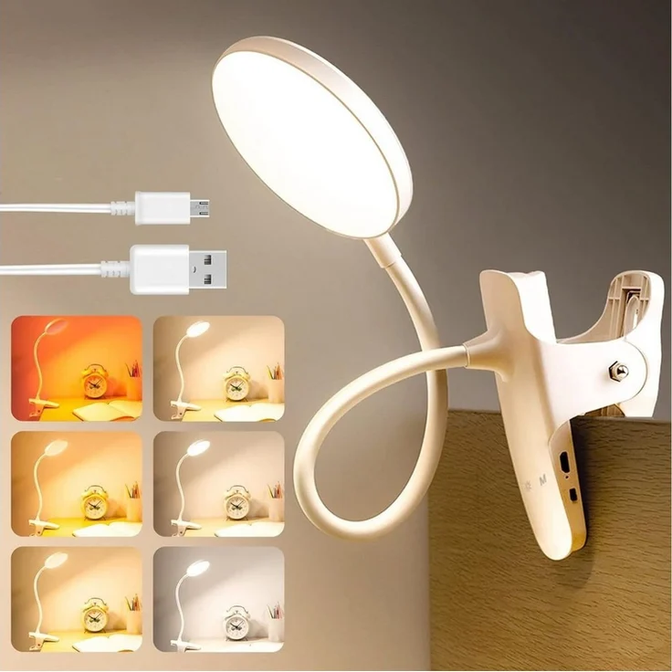 FELIXLEO LED Leselampe Leselampe Bett 36 LED Klemmlampe Dimmbar 6 Farben Weiß – Bild 1