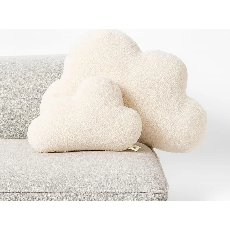 BABEES Dekokissen DEKOKISSEN Boucle Kuschelkissen Herz Wolke GROß 40x25, XXL 60x35 cm, Deko Kissen Geschenk Baby Kinderzimmer Weihnachten Babyshower – Bild 2