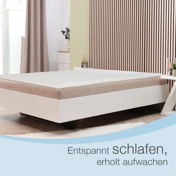 ELONEO, Topper 90x200, 140x200, 180x200 und weitere Größen, 5 cm hoch, Kaltschaum, für Hausstauballergiker, schadstoffgeprüft, mit waschbarem Bezug – Bild 2