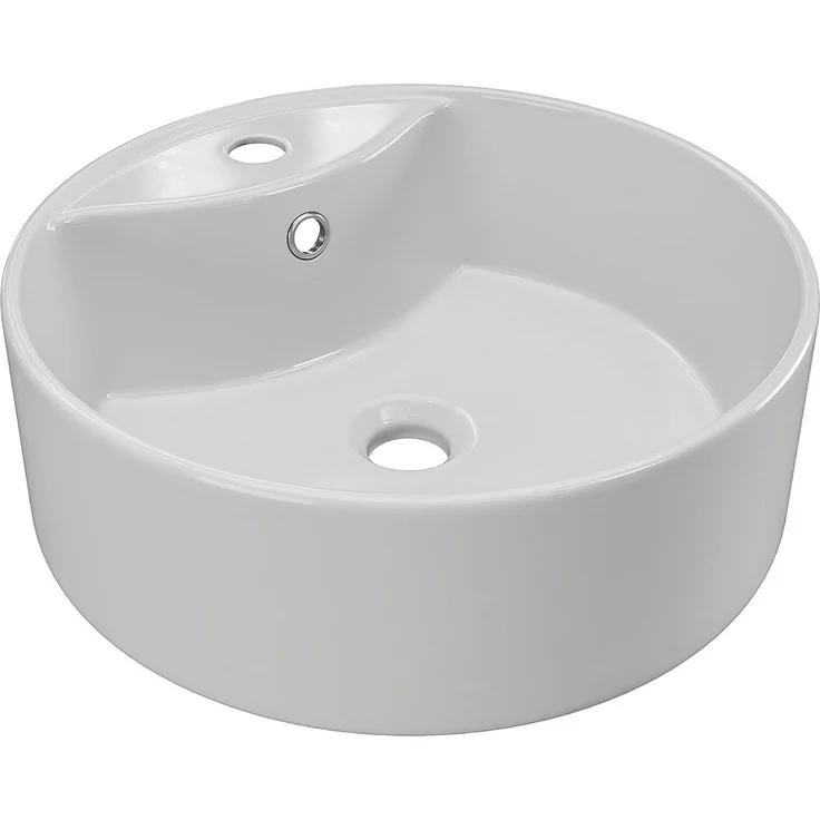Vente-unique - Hängender Badezimmer-Unterschrank gerillt mit Fächern und Doppel-Aufsatz-Waschbecken rund – Rosa – B140 cm – SATARA – Bild 6