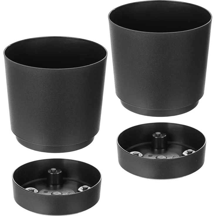 KADAX Blumentopf mit Ständer AURA 145 recycelt - schwarz 2er-Pack – Bild 7