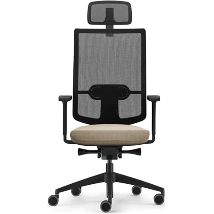 Sedus, se:do PRO Light 2, ergonomischer Bürostuhl, Netzmembran, Creme, Lordosenstütze, Nackenstütze, höhenverstellbar – Bild 5