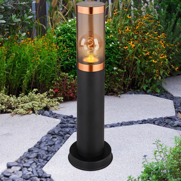 3er Set Sockelleuchte, Bewegungsmelder, rauch, Kupfer, H 45 cm – Bild 5