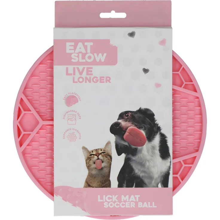 Eat Slow Live Longer Leckmatte Fußball rosa – Bild 2