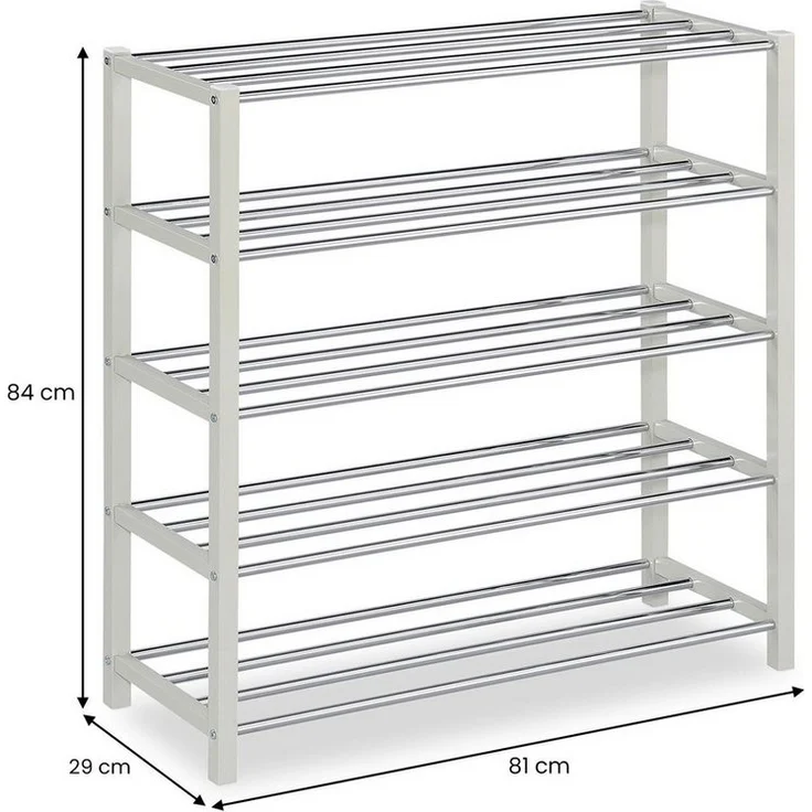 IDIMEX Schuhregal DUBLIN, Schuhständer mit 4 Ablagen, 80cm breit Schuhaufbewahrung Metall beige – Bild 2