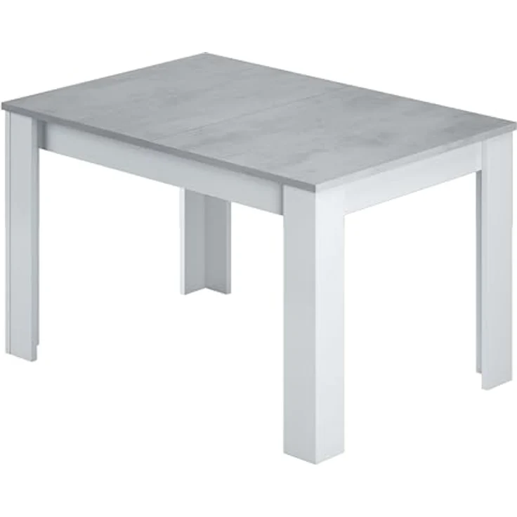 Ausziehbarer Esstisch, Betonfarbe und Artikweiß, Maße 140 x 78 x 90 cm – Bild 5