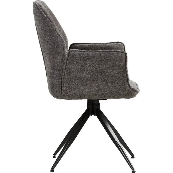 Esszimmerstuhl Drehbar Polsterstuhl mit Armlehne Chenille Grau Drehstuhl Esszimmer Sessel Modern Armlehnenstuhl Küchenstuhl – Bild 5