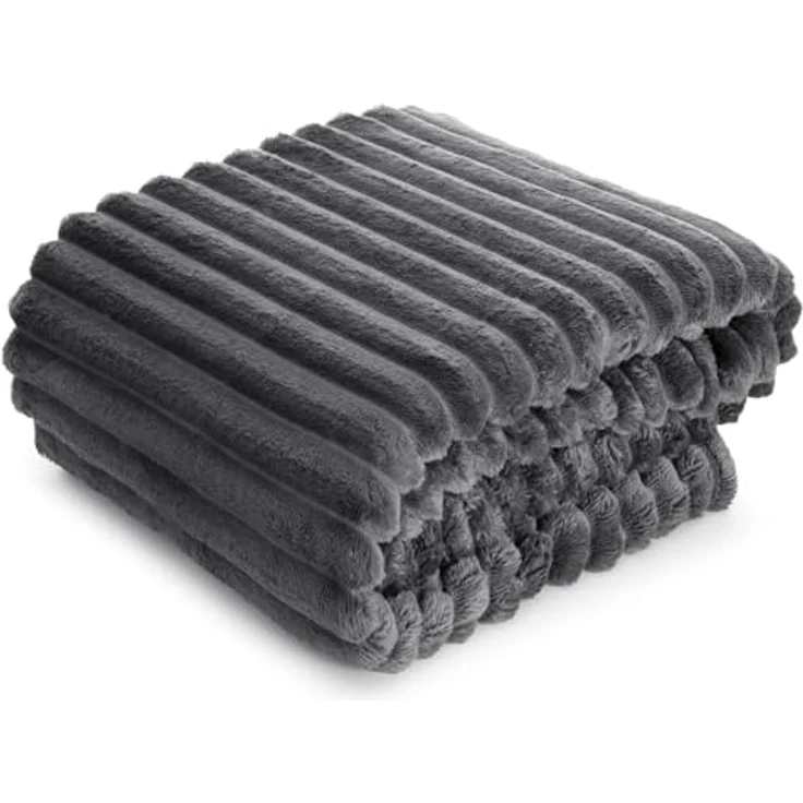 Wohndecke SOFT Design91 Streifen Steppung Gestreifte Decke Gesteppte Sofadecke 220x200 cm stahl – Bild 2