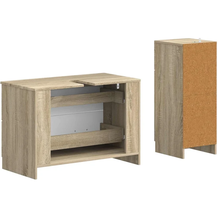 vidaXL 2-teiliges Badezimmer Schrank Set UTRECHT Sonoma-Eiche 3417731 – Bild 5