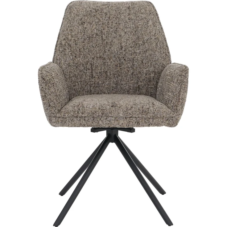 Esszimmerstuhl HWC-G67, Küchenstuhl, drehbar Auto-Position Metall Chenille (410g/m²) ~ Gestell schwarz, braun – Bild 7