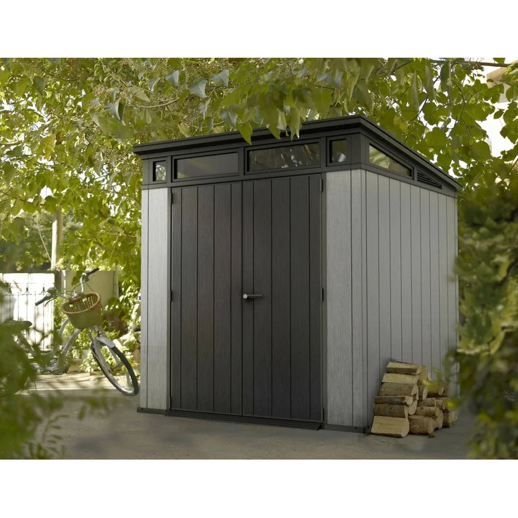 Dmora Gartenhaus Cobourg, Gartenhütte, Gartenhaus, Werkzeugschuppen, 214x218 h226 cm, Grau – Bild 5
