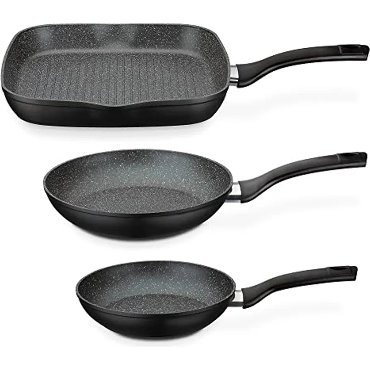 GSW Pfannen-Set Gourmet Granit 3teilig