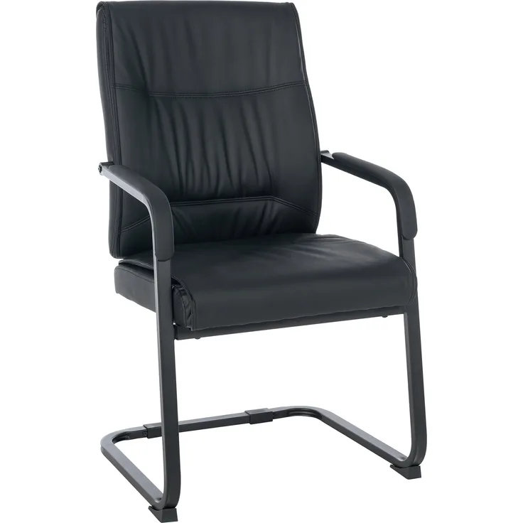 CLP Besucherstuhl XL Anubis mit Armlehne,schwarz/schwarz