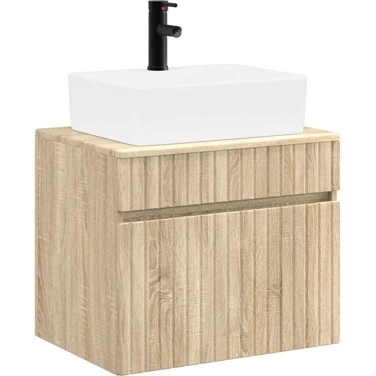 vidaXL Waschbeckenschrank Sonoma-Eiche 59 x 44,5 x 50 cm Holzwerkstoff 3404292 – Bild 2