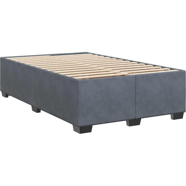 vidaXL Boxspringbett mit Matratze Dunkelgrau 120 x 190 cm Samt 3450669 – Bild 5